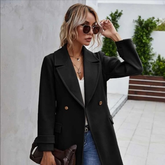 SHEIN Jackets & Blazers - 🤍 2/$30 items with 🤍 NWOT black peacoat perfect condition